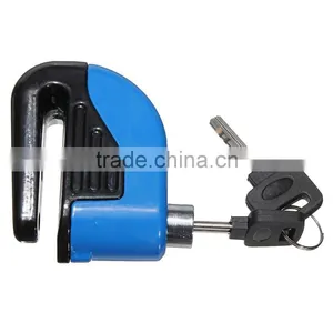 Blue 6mm Security Motorcycle Motorbike Sturdy Wheel Disc Brake Lock Safety Alarm / Key thumbnail-2