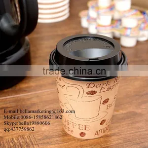 10, 12, 16, and 20 Oz. Black Hot Paper Cup Travel Lid, Disposable Hot Coffee Cup Lids thumbnail-2