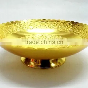 Gold Plated Brass Bowl for Home Decoration, Wedding Gift and Return Gift thumbnail-1