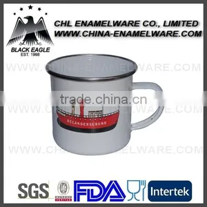 SGS Certified Customized Logo Printing Enamel Coffee Cup thumbnail-3