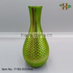 Olive or Green Color Mercury Glass Wedding Vase thumbnail-1