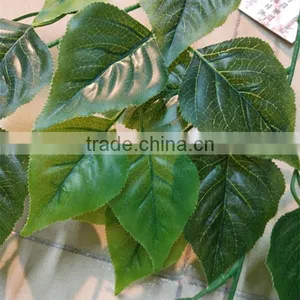 CHY070914 Artificial Big Green Leave/plastic Evergreen Birch Leaf thumbnail-1