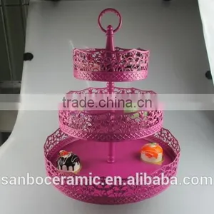 Cinderella Carriage Cake Stand 3 Tiers Lace Design Cake Stand in Metal thumbnail-3