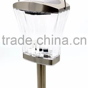 12pk 3-in-1 Stainless Steel Glass Lens Solar Garden Lawn LED Path Light thumbnail-2