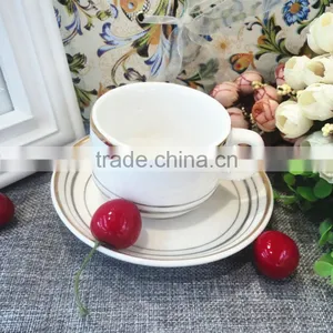 Home Porcelain Ceramic Coffee Tea Cup and Saucer Set Box thumbnail-1