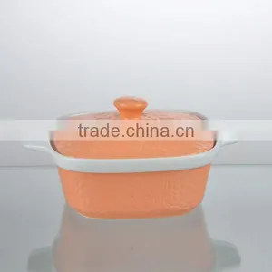 10.4"/8.7"/6.3"bright Orange Ceramic Cookware Sets Pan With Cover thumbnail-3