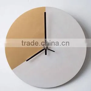 Industrial Luxe Minimalist Timepiece Concrete and Gold Wall Clock thumbnail-1