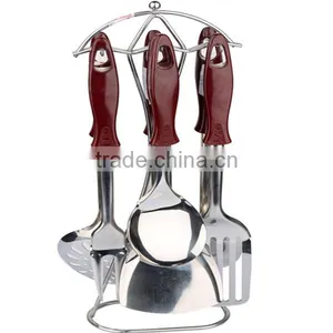 7pcs Stainless Steel Cookware Set,S/S Kitchenware Set,Cooking Spatula-spoon-meat Fork-rack Set thumbnail-1