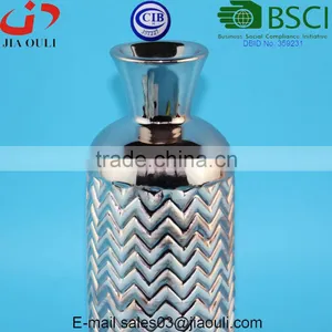New Design Wave Patterned Decorative Ceramic Flower Vase Gold/copper/silver Plated thumbnail-4