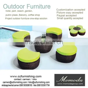 9151 Outdoor Garden Wicker Rattan Hotel Pool Chairs Furniture White Round Beach Chair thumbnail-1