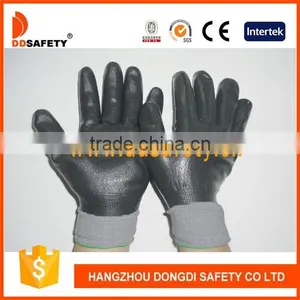 DDSAFETY 2017 13G Grey Nylon Fully Black Nitril Coating Foam Safety Gloves thumbnail-1