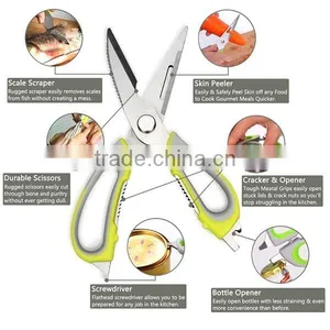 Stainless Steel Plastic Multi-function Kitchen Scissors Chicken Bone Scissor With Magnetic Holder Cover thumbnail-6
