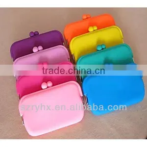 Fluorescent Color Soft Silicone Wallet Candy Color Silicone Coin Purse Phones Package Small Cosmetic Bag thumbnail-1