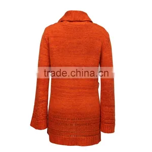 Flare-sleeve Pointelle Cardigan Without Buttons thumbnail-2
