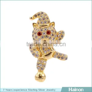 18k Gold Filled Metal Bear Jewelry Acceesory for Necklace Making thumbnail-1
