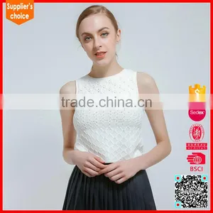Latest Sleeveless Round Neck Vest Knitting Pattern Women's Sweaters Vests thumbnail-3