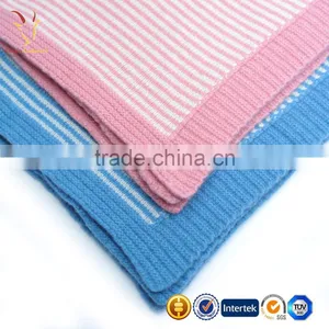 Soft High Quality Cheap Knitted Cashmere Baby Blanket thumbnail-1