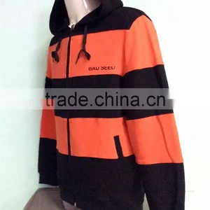 Classic Drawstring Stripe in Different Colors Zip-up Women Hooded Sweatshirts OEM Service thumbnail-3