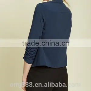 Fashion Designs Ladies Ruched Sleeve Open Front Blazer thumbnail-2