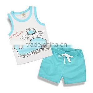 Factory Price no Sleeve Children Clothes Set 2017 Hot Sell Kids Clothes thumbnail-1