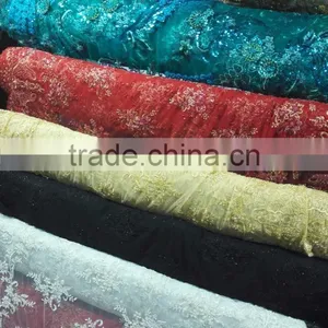 2016 Latest Bridal Lace Beaded Embroidery Lace B3207 thumbnail-5