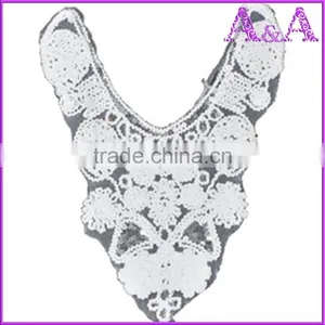 New Design Big Piece Customized Raw White Lace Decoration Voile Mesh Collar Lace thumbnail-3