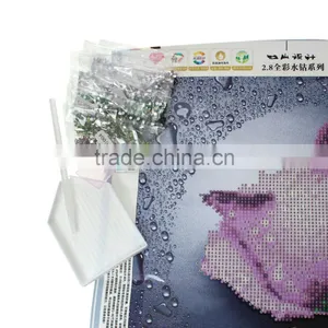 Handmade Purple Flower Pattern Embroidery Diamond &Rhinestone Painting DIY Kit Cross Stitch For Living Room thumbnail-3