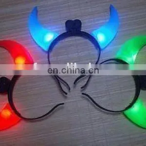 Cheap Party Plastic Funny LED Flashing Lighted Red Devil Horns Headband PH-0079 thumbnail-1