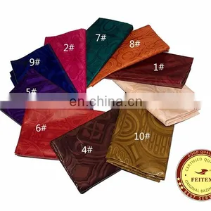 New Design Different Kinds Fabric Multi Colors Shadda Guinea Brocade Cotton Wholesale Bazin Riche Chinese Garment Fabric FEITEX thumbnail-6