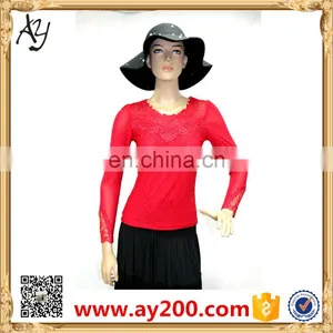 Autumn Wear Lace Long Sleeve O-neck Transparent Slim Shirt for Party&club Girl thumbnail-1