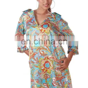 Satin Blend Scarf Long Sleeve Kaftan thumbnail-1