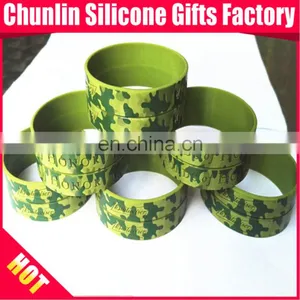 Printed Army Color Silicone Wristbands thumbnail-1