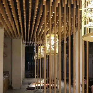Aluminum Tube Ceiling for Hotel/Wooden Grain Aluminum Pipe Ceiling/Customized Metal Ceiling thumbnail-4