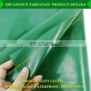 Rainproof Canvas Waterproof Tarpaulin Cover Cargo Tarpaulin Green Blue PVC Coated Fabric thumbnail-2