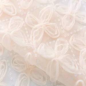 India Stock Beaded Lace Sequin Dance Dress Mesh Fabric thumbnail-1