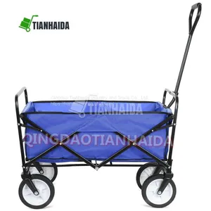 Collapsible Utility Portable Steel Frame Compact Folding Garden Shopping Hand Wagon Cart TC1011 thumbnail-1