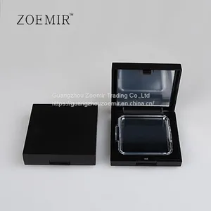 Mini Elegant Black Square Empty Compact Powder Case For Makeup thumbnail-2