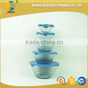 Heat Resistant Bule 5 Pcs Glass Bowls Set thumbnail-1