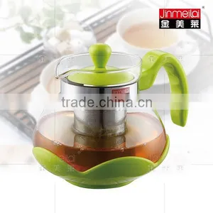 Colorful PP Plastic Glass Teapot With Stainless Steel Filter thumbnail-1