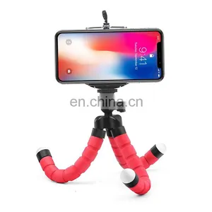 2022 Mini Foldable Tripod Sponge Mobile Phone Holder Flexible Tripods Bracket Selfie Stick Tripod For Camera Accessory thumbnail-2