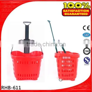 New Design Supermarket Shopping Basket With Draw Bar thumbnail-1