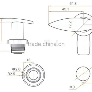 CE RoHS 2015 FEILEI MS309-1 China Factory Sell Zinc Alloy High Quality Cabinet L Door Handle Lock thumbnail-4