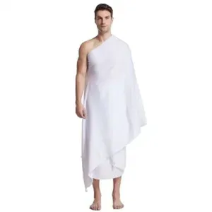 Wholesale Custom Arab Muslim Men Ihram Ehram Ahram Hajj Umrah Adult 2 Piece Towel Prayer thumbnail-5