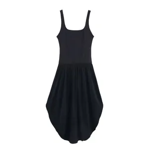 2025 Spring New Fashionable Sweet Slimming Splicing Flower Bud Strap Dress thumbnail-2