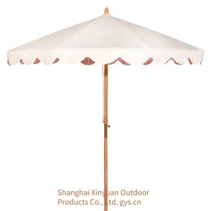 Wooden Garden Umbrella With Double Pulleys and Ropes for Swimming Pools, Luxurious and Large Outdoor Umbrella thumbnail-3