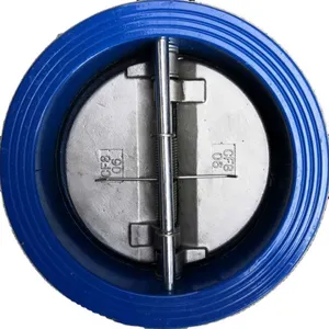 PN16 DN100 Cast Iron GGG50 Double Disc Door Wafer Type Dual Plate Check Valve One Way Check Valve thumbnail-2