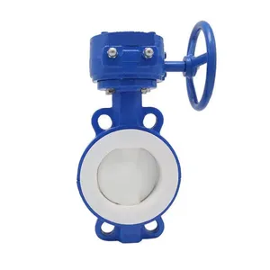 Manufacturer Direct Sales Cast Steel Lined Fluorine Butterfly Valve Turbine Clamp Butterfly Valve thumbnail-1