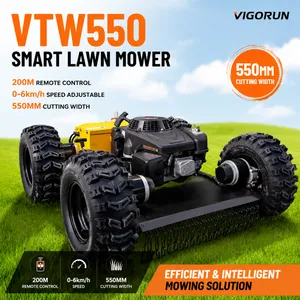 200M REMOTE CONTROL 0-6km/h Wheeled Mowning VTW550 550MM Cutting Width Smart Lawn Mower Robot Lawn Mower thumbnail-1