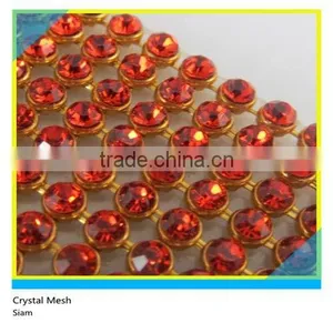 Heat Transfer Crystal Aluminum Mesh Glod Base 4mm Sapphire Hot Fix Rhinestone Mesh thumbnail-2