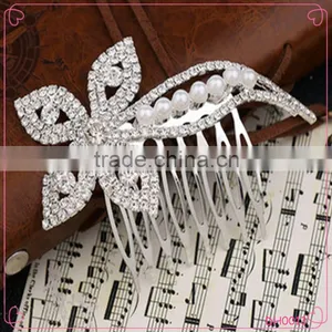 Cheap and High Quality Korea Style Plated Flower Bridal Hair Comb Accessory thumbnail-1